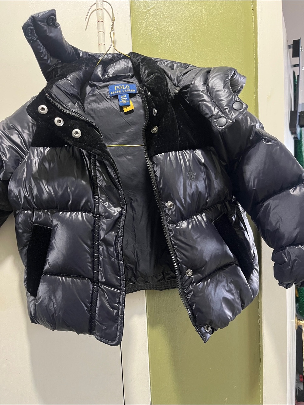 Polo by Ralph Lauren Kids Shiny Black Puffer Coat